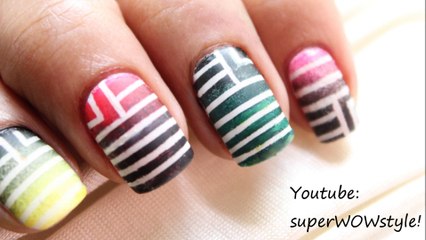 Gradient Stripes - Ombre nail Design Tutorial