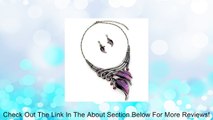 Silvertone Purple Leaf Statement Necklace and Earrings Set Review