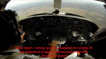 Citation V: turbulence during landing. Cockpit view!