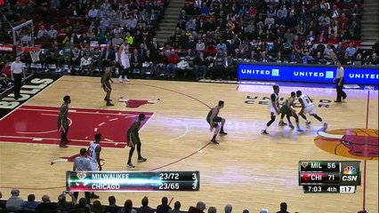 Jimmy Butler Putback Dunk - Bucks vs Bulls - February 23, 2015 - NBA Season 2014-15