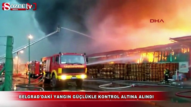 Belgrad'da korkutan yangın