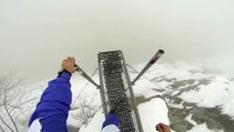 Amazing Base Jumps Into The Unknown - Mountains lost in the fog!