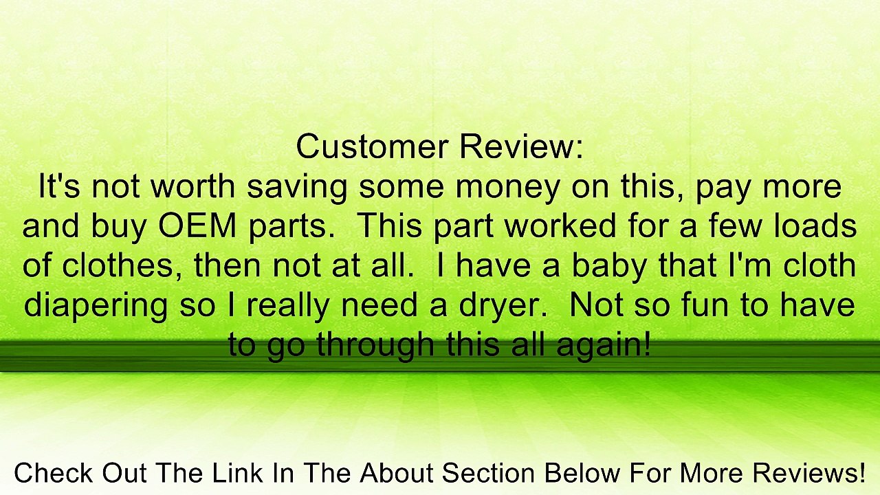 Whirlpool 279816 Thermostat Kit for Dryer Review