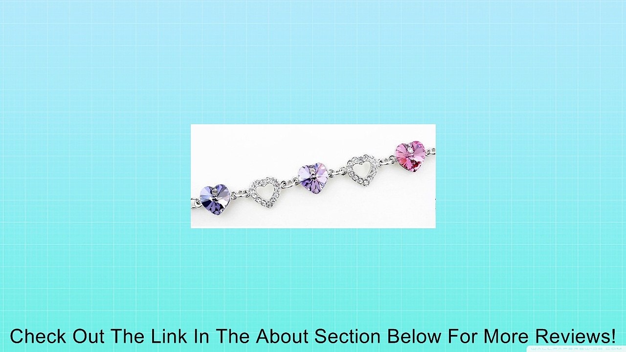 Le Premium� Hearts Link Bracelet Heart Shaped SWAROVSKI Tanzanite,Violet and Rose Pink Crystals Review