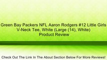 Green Bay Packers NFL Aaron Rodgers #12 Little Girls V-Neck Tee, White (Large (14), White) Review