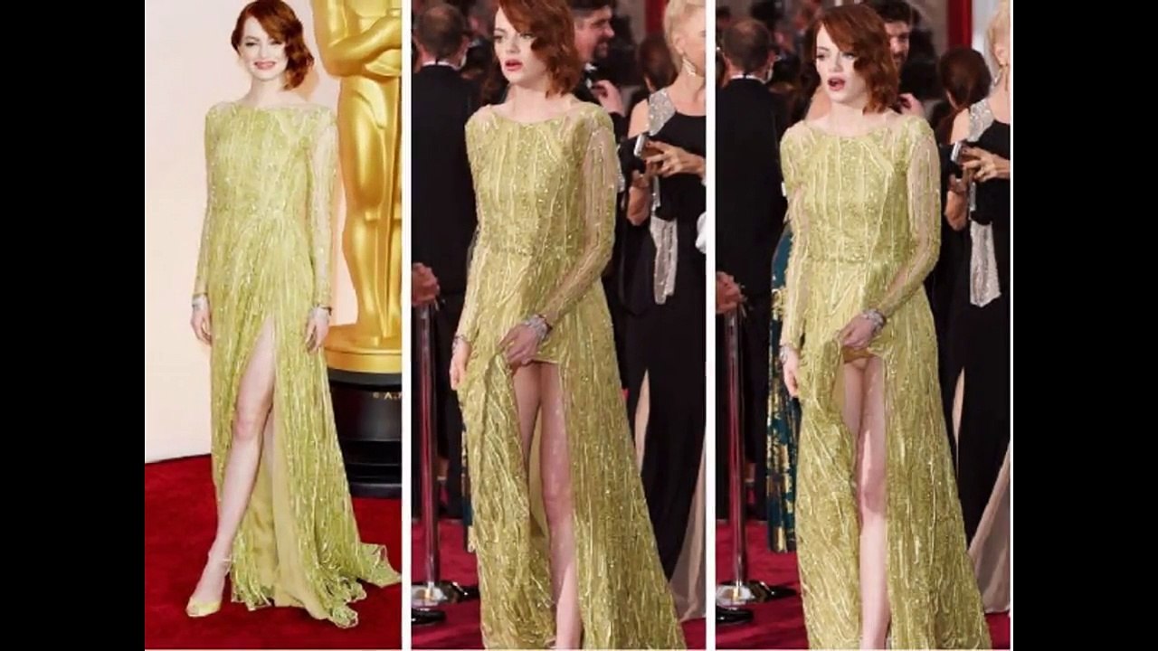 The Oscar 2015 -- Emma Stone Exposing Her Underwear at Oscar 2015 87th Academy Awards