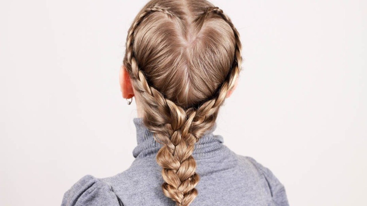 Детская прическа в виде сердечка. Kid Hairstyle Like a Heart