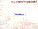 List Of All English Words Database Software Keygen - Legit Download (2015)