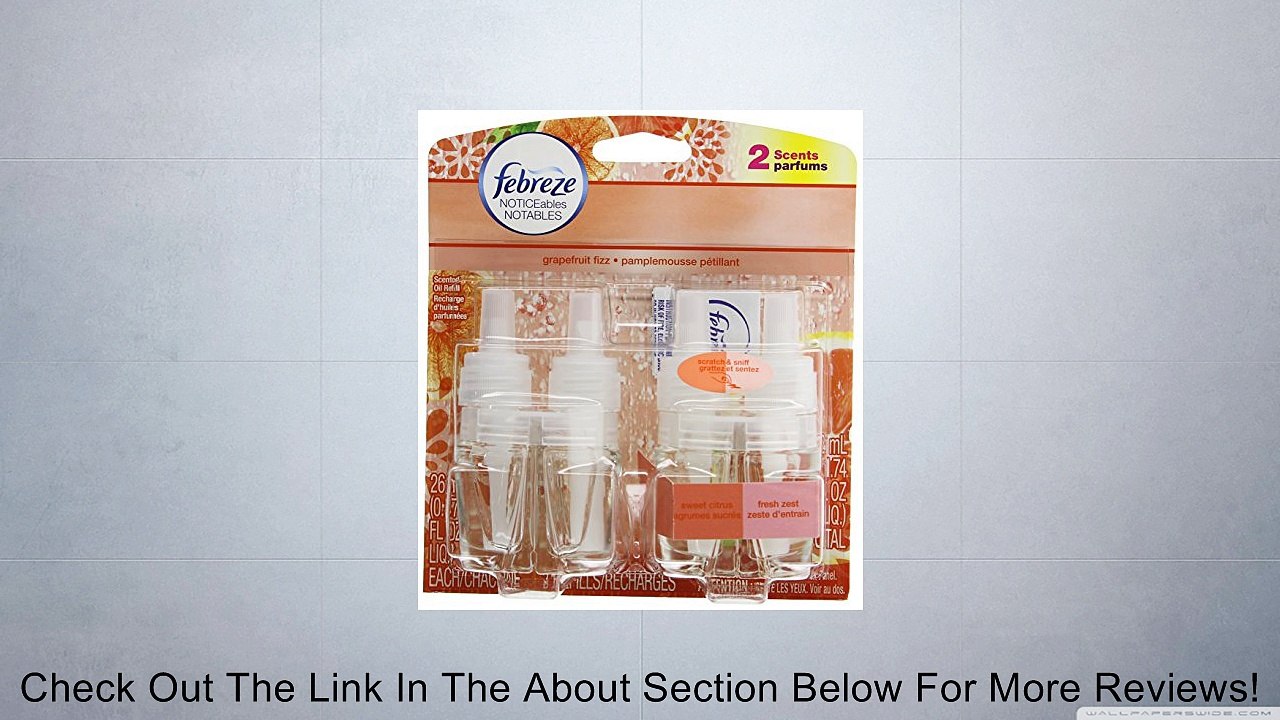 Febreze NOTICEables Grapefruit Fizz Scented Oil, 2 Refills, 0.87 fl oz Review