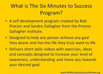 Six Minutes to Success - Finally Achieve Success