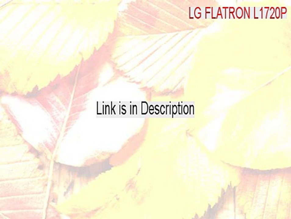 LG FLATRON L1720P(Analog) Download - Instant Download