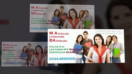 lectures on MA English literature Lecturer Mk Bhutta, Educationist