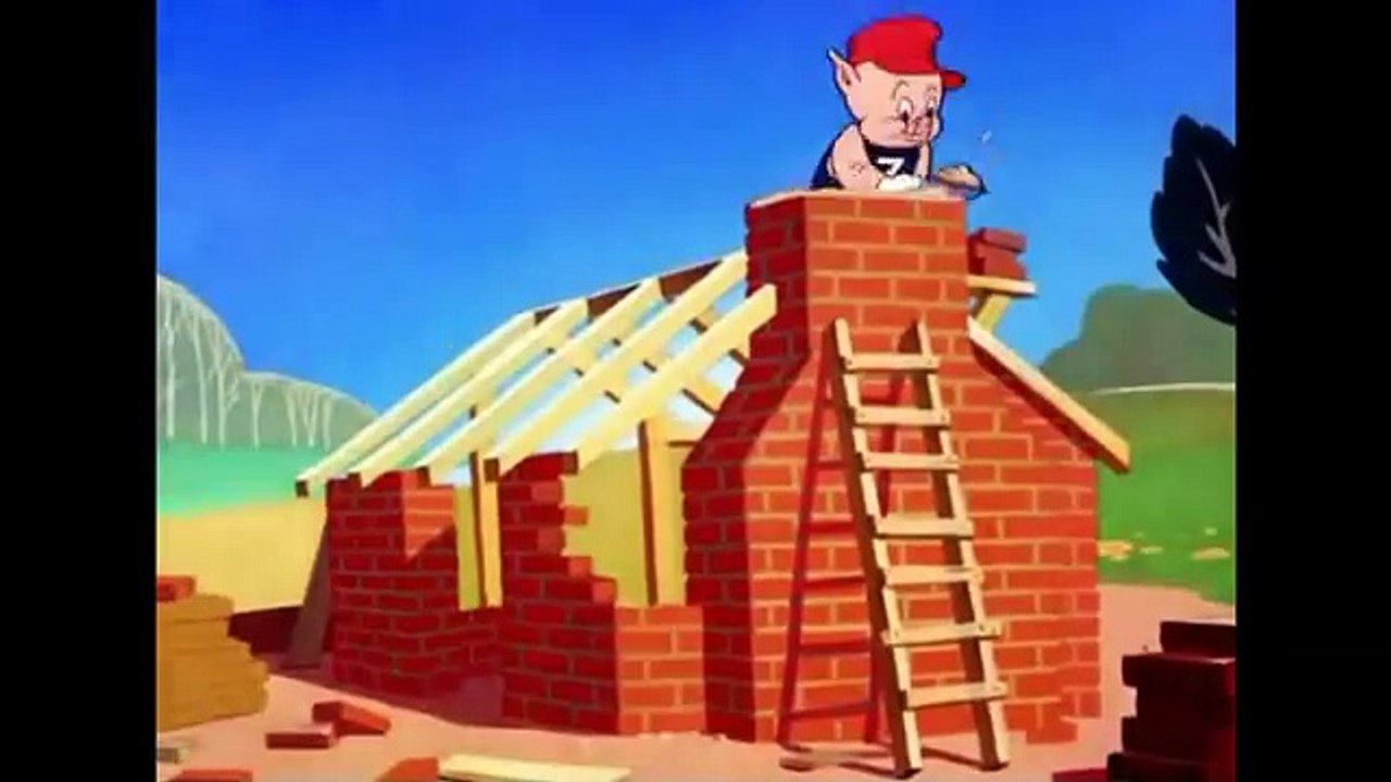 THE THREE LITTLE PIGS -3 cartoons - PRATICAL PIG and LITLE RED HIDING HOOD - CC-BY-PD