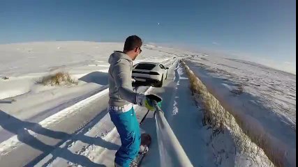 Lamborghini ile snowboard keyfi