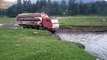 Russian Kamaz Truck with Timber Goes Through River - Бездорожье. Камаз полный дрнвисины едет через реку