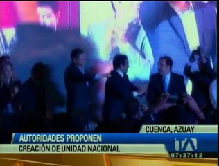 Autoridades proponen la creación de una unidad nacional