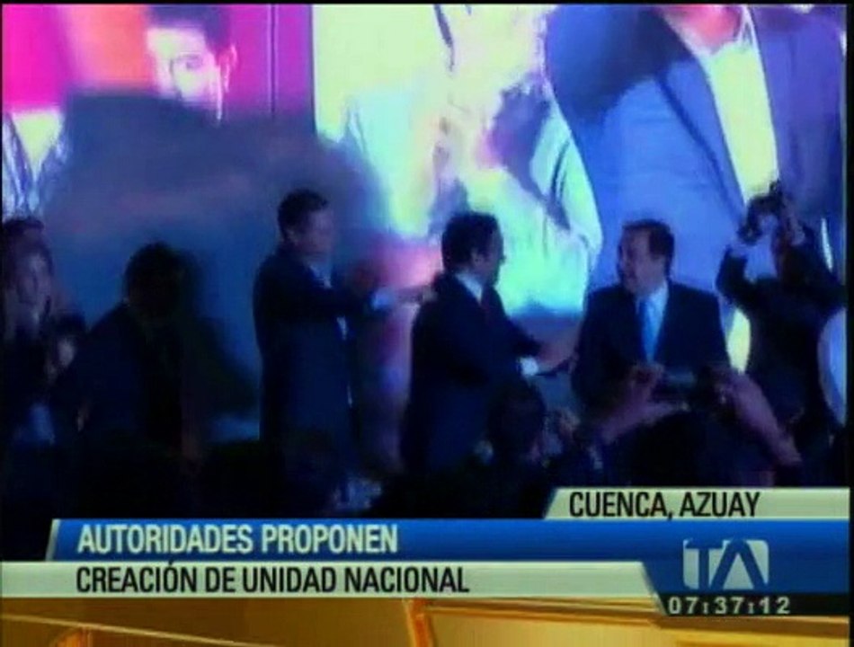 Autoridades proponen la creación de una unidad nacional