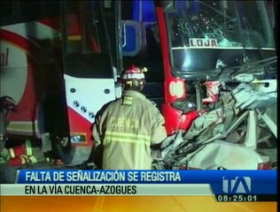 Falta de señalización se registra en la vía Cuenca-Azogues