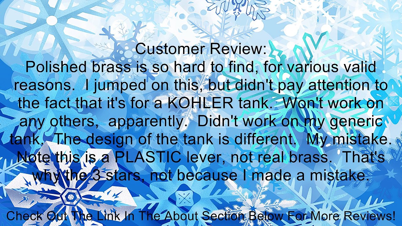 Plumbest T01-017 KOHLER Replacement Tank Trip Lever and Handle, Polished Brass Review