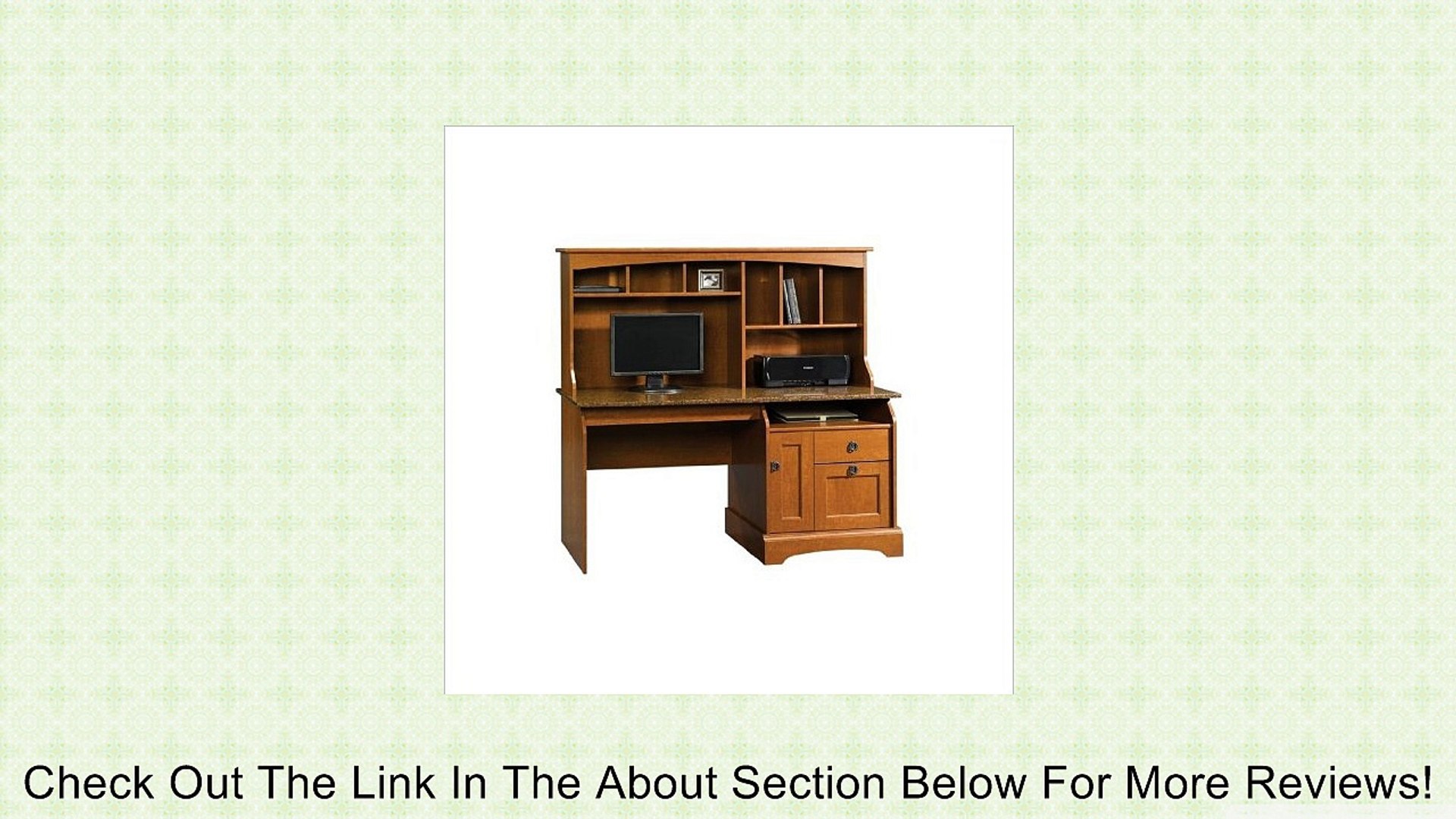 Sauder Graham Hill Computer Desk With Hutch In Autumn Maple Finish