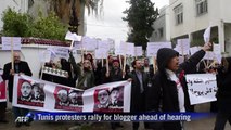 Tunisian protesters rally for blogger ahead of hearing