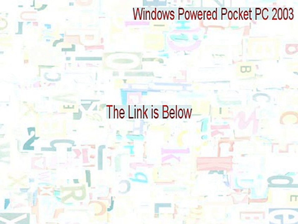 Windows Powered Pocket PC 2003 Serial [Legit Download]