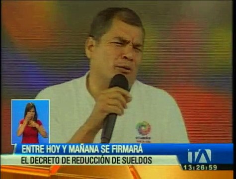 Entre hoy y mañana se firmará decreto de reducción de sueldos