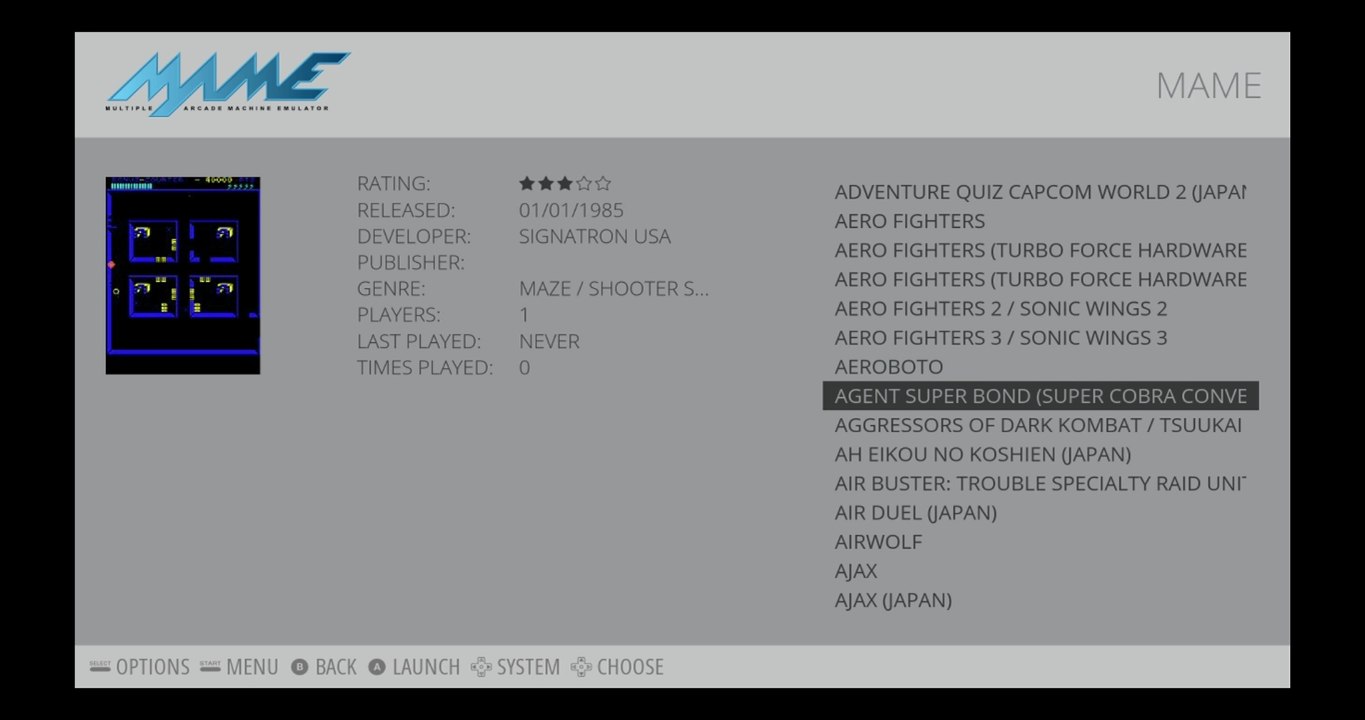 RetroPie: Scraping data for MAME in EmulationStation