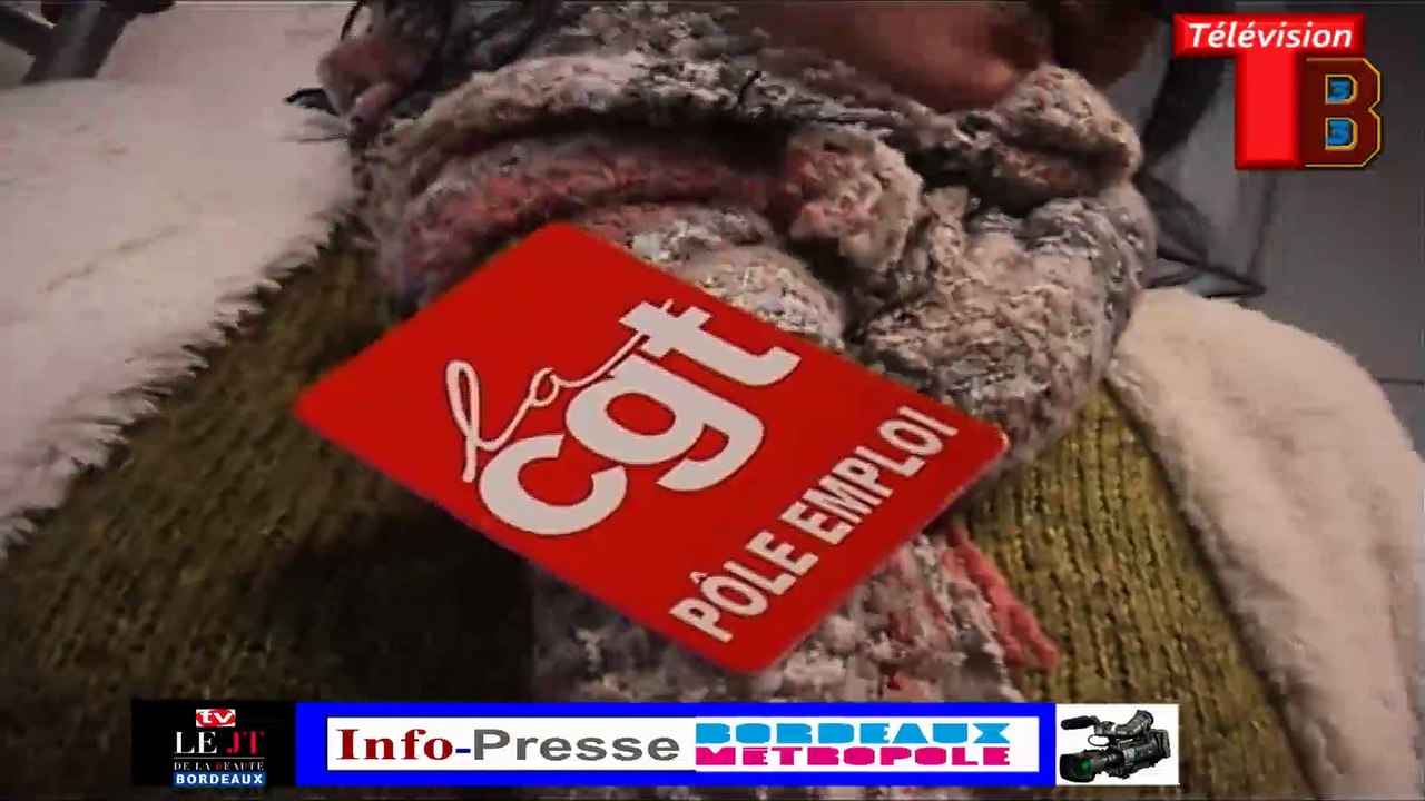 Télévision-Bordeaux-33 occupation de la dra de pôle emploi par les chômeurs et intermittents précaires.