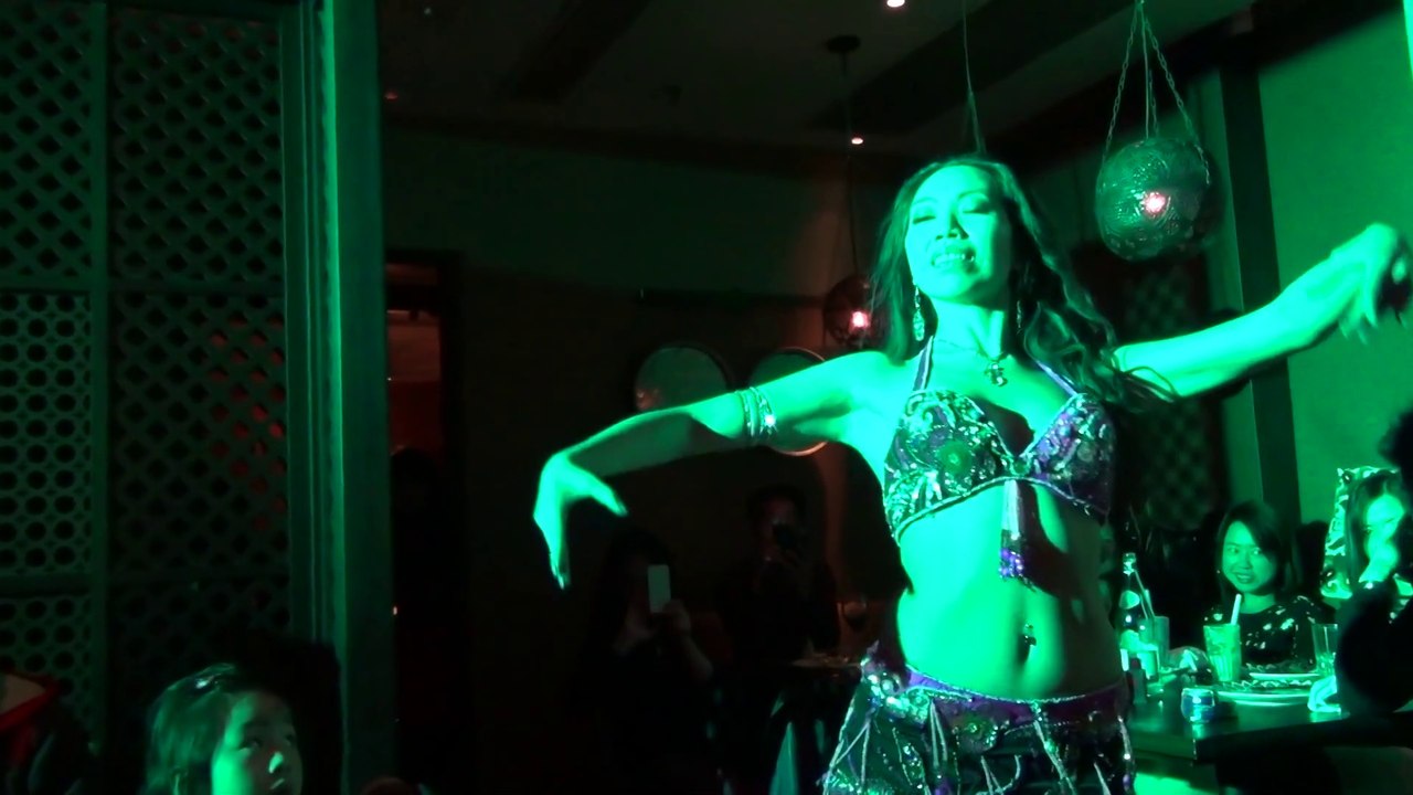 Belly Dance Perfomed by Pretty Chinese Dancers. Seen in Hong Kong