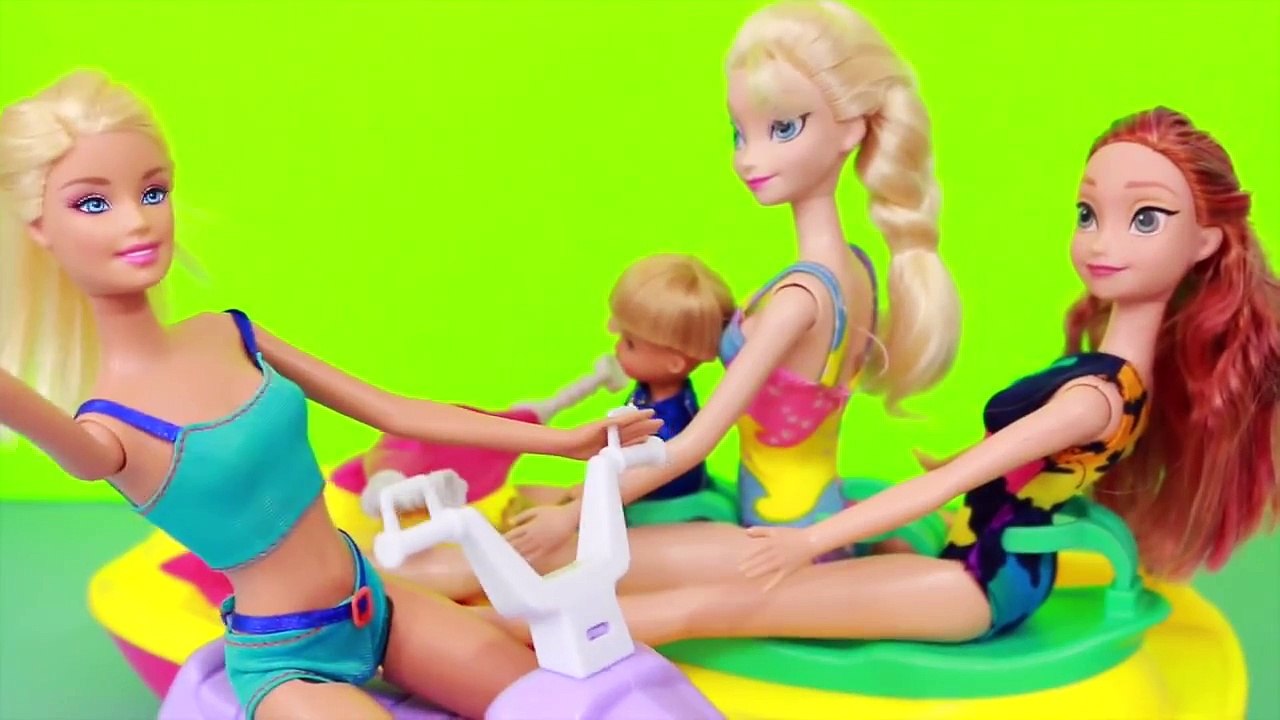 AllToyCollector Frozen Elsa & Anna RACE Barbie Sisters Jet Ski Wave Ride Disney Frozen Toby Kristoff