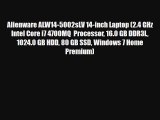Alienware ALW14-5002sLV 14-inch Laptop (2.4 GHz Intel Core i7 4700MQ  Processor 16.0 GB DDR3L