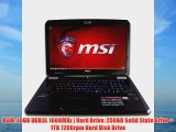 MSI GT70 Dominator-2293 17.3 i7-4710MQ 16GB RAM 250GB SSD   1TB HDD NVIDIA GTX 970M 3GB Full