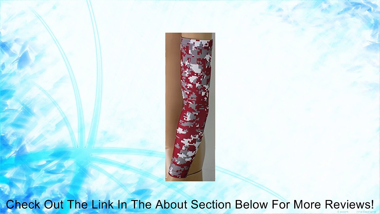 New! Maroon Gray White Digital Camo Arm Sleeve - Moisture Wicking Compression Review