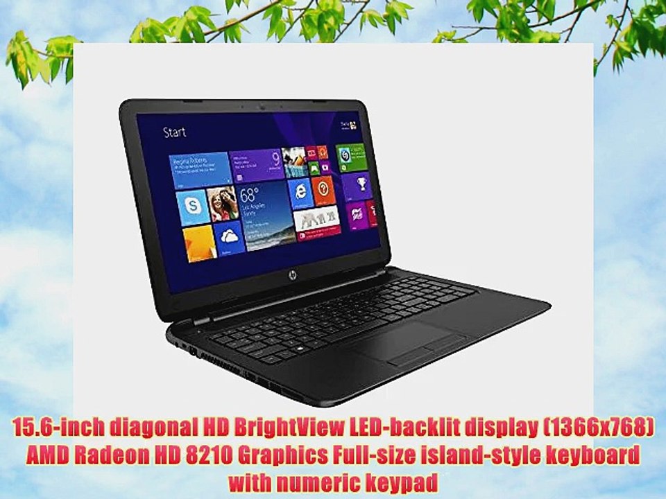 HP 15 15.6 Inch Laptop / AMD E1-2100 with AMD Radeon HD 8210 graphics card / 4GB RAM / 500GB