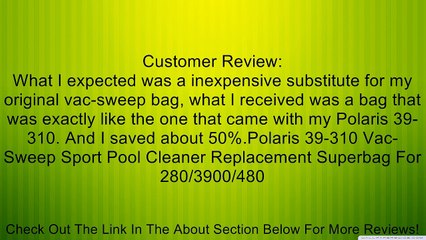 Zodiac 39-310 Gray Double Superbag Replacement Review