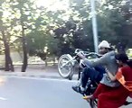 One Wheeling on Bike with Girlfriend in Lahore