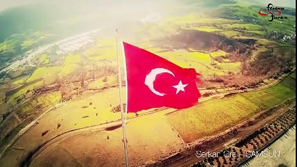 Drone ile Türk bayrağının illerden görüntüleri