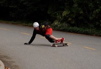 Skateboarding downhill