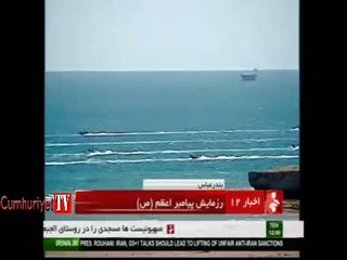 İran maket Amerikan gemisini füzelerle batırdı