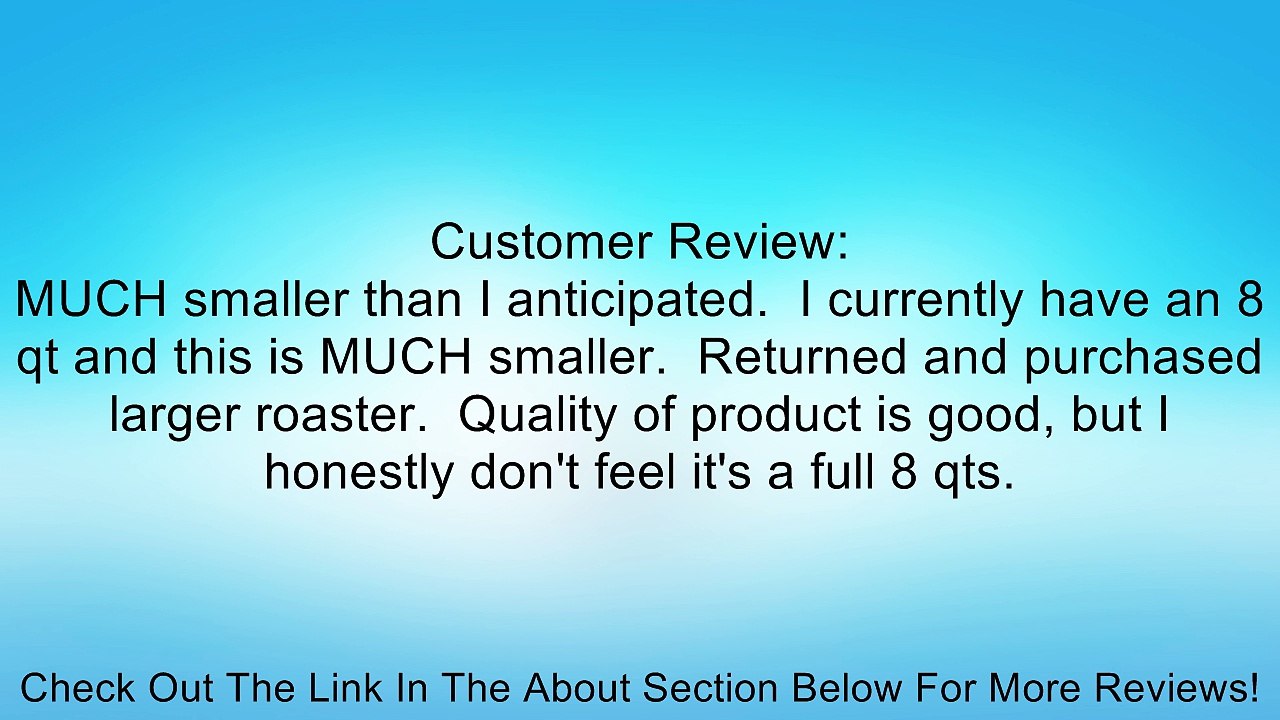 Magic Mill, MSC8200 ROASTER OVEN 8 QT - NON STICK POT Review