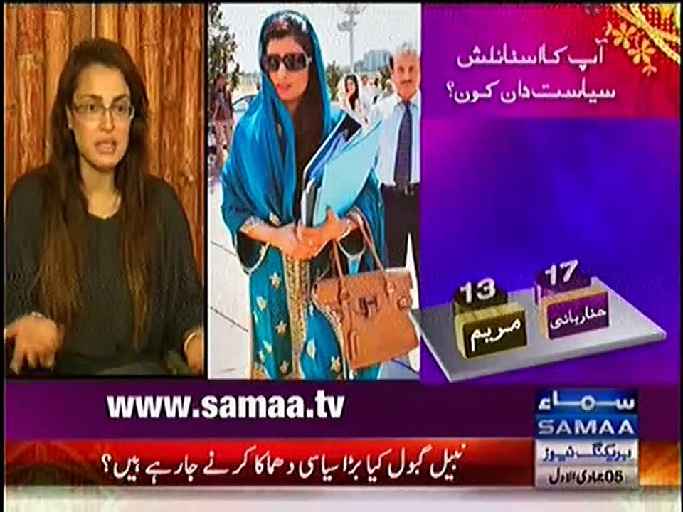 According to Nadia Hussain who is the most Stylish Personality from Pakistani Politics ??