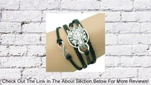 WYM Alloy Accessories Wolf Head Infinity Leather Charm Bracelet Black Review