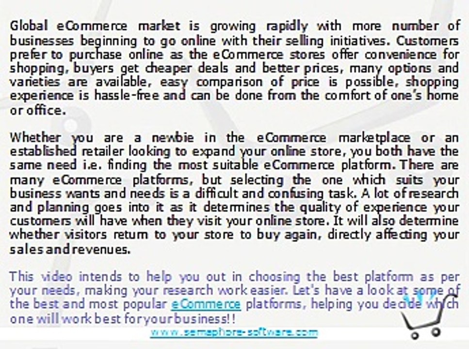 Popular eCommerce Development Platforms