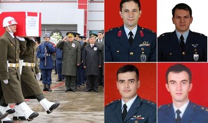 Şehit düşen 4 pilot için son görev