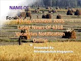 FCI Recruitment 2015 Latest News Of 4318 Vacancies Notification