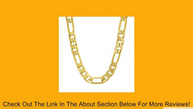 Men's 7mm Thick 14k Gold-Layered High Polished Figaro Link Chain Necklace Review