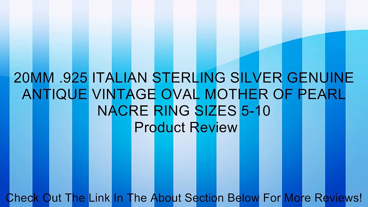 20MM .925 ITALIAN STERLING SILVER GENUINE ANTIQUE VINTAGE OVAL MOTHER OF PEARL NACRE RING SIZES 5-10 Review