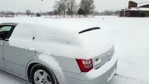 Karla kaplı arabada subwoofer testi