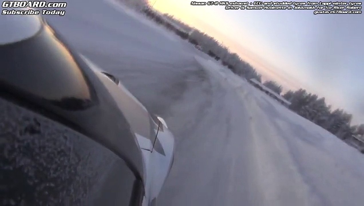 Nissan GT-R on snow drifting with Samuel Hübinette with Ice Ricer in Jokkmokk, Sweden